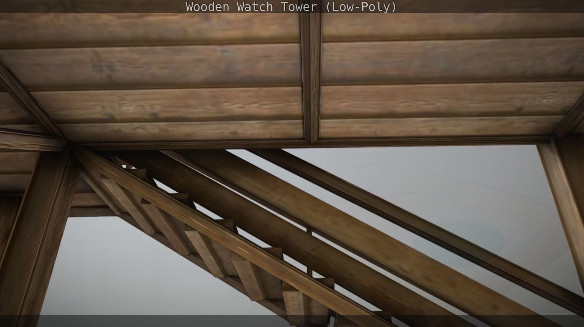 Watch Tower made of Wood Low-poly 3D model_109