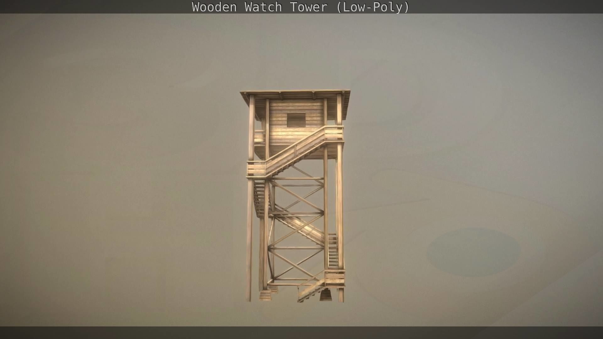 Watch Tower made of Wood Low-poly 3D model_18