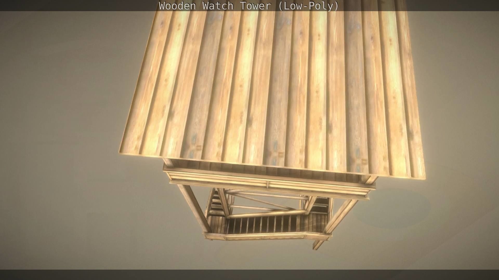 Watch Tower made of Wood Low-poly 3D model_76