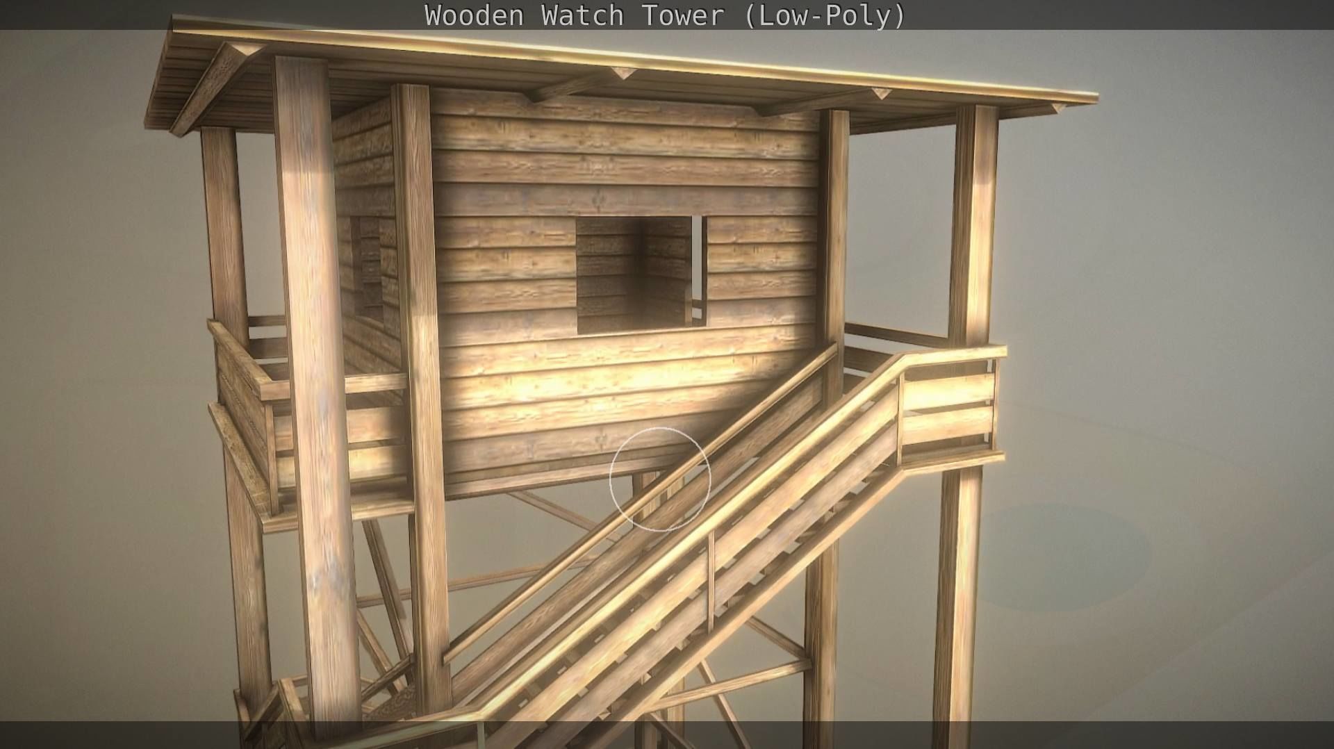 Watch Tower made of Wood Low-poly 3D model_91