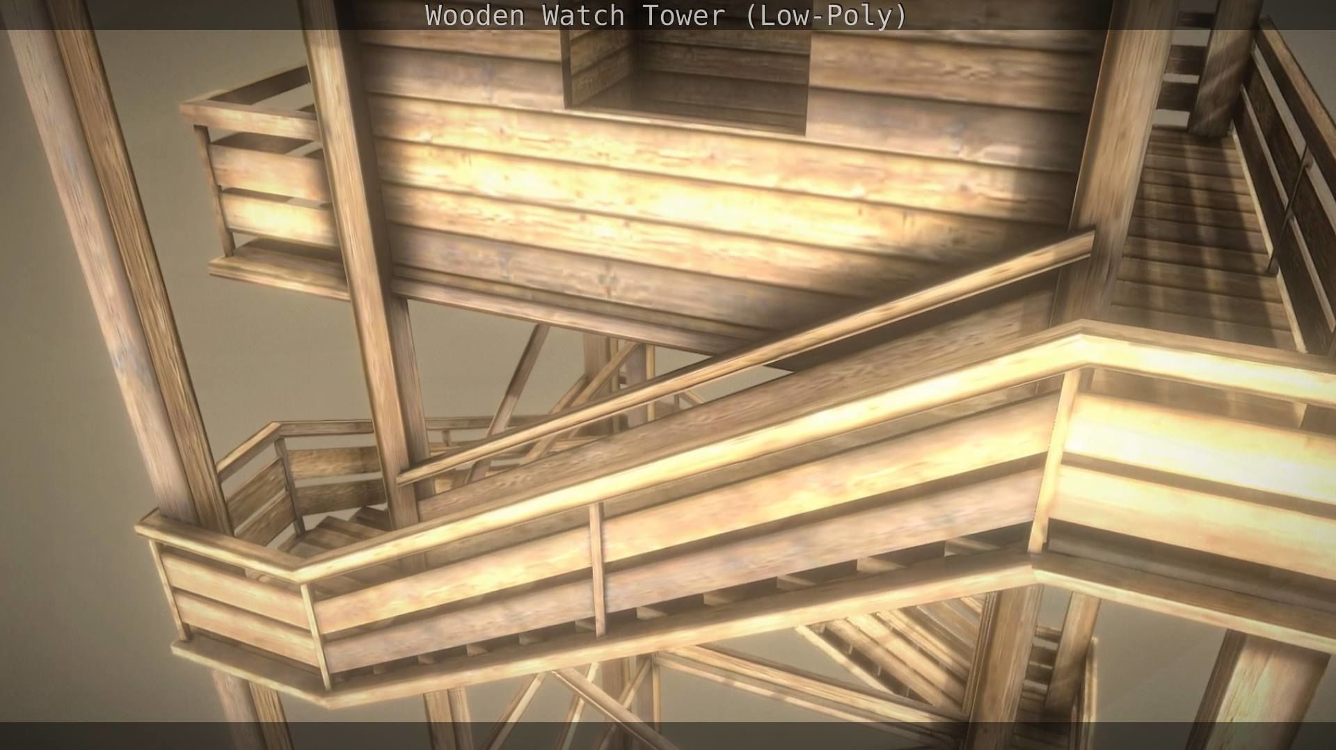 Watch Tower made of Wood Low-poly 3D model_130