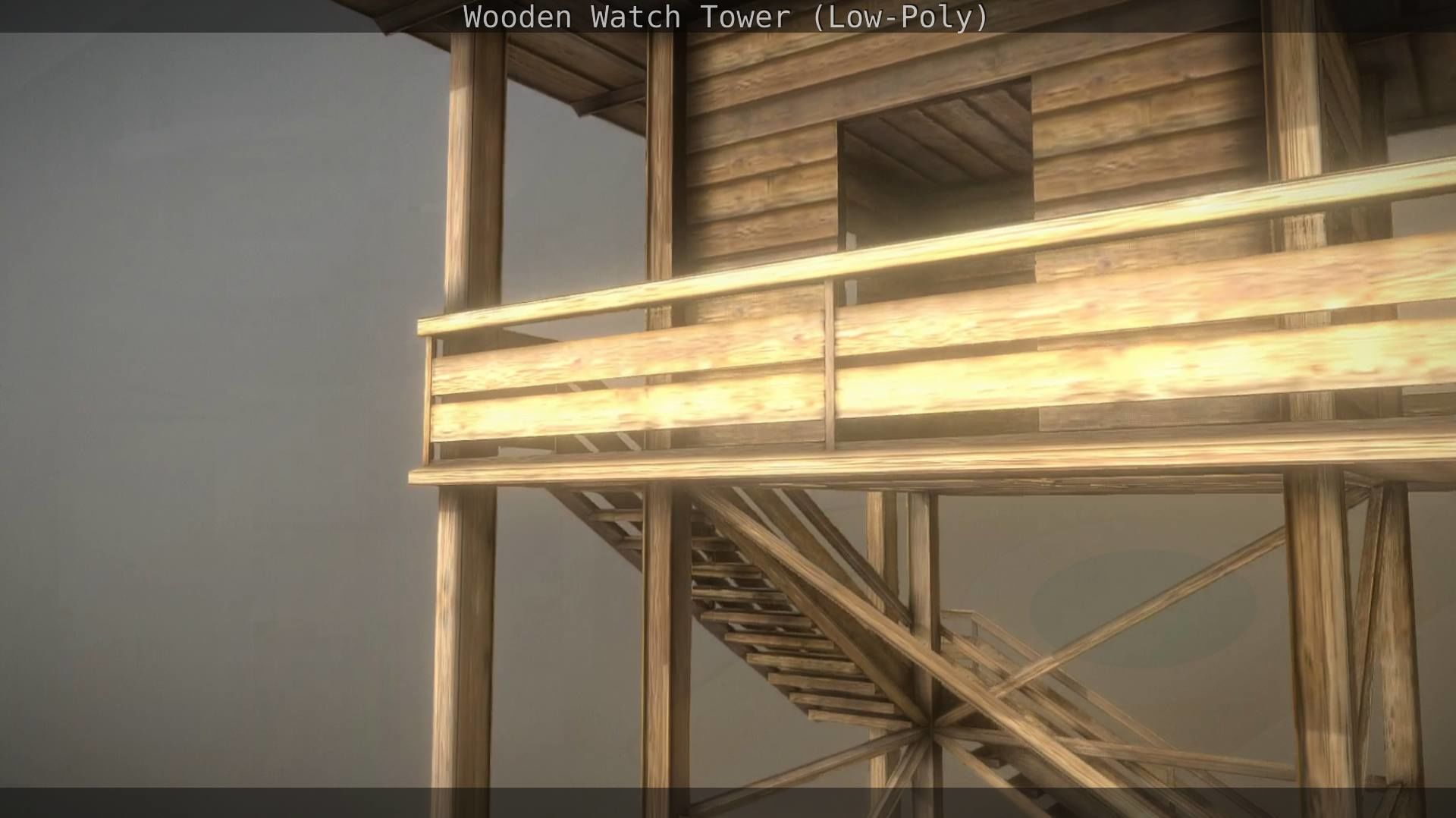 Watch Tower made of Wood Low-poly 3D model_136
