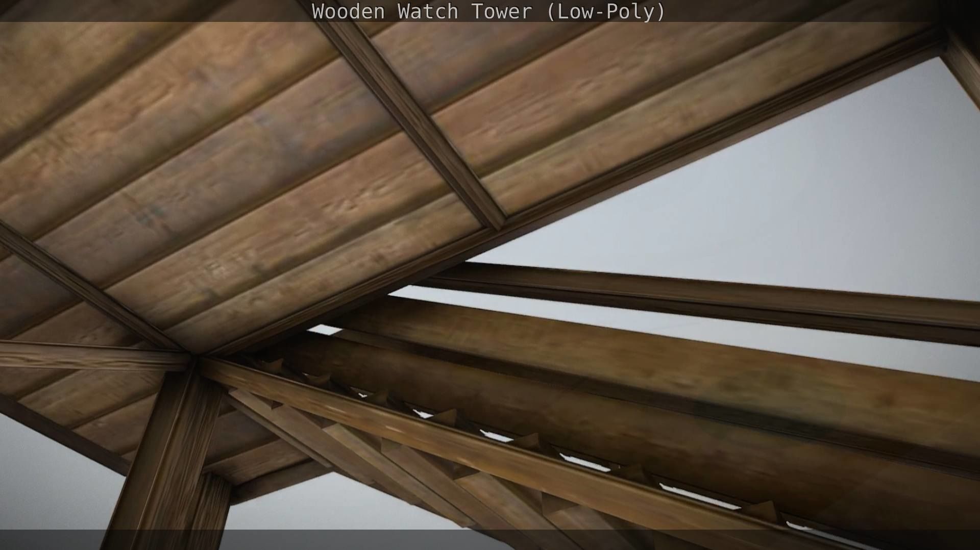Watch Tower made of Wood Low-poly 3D model_111