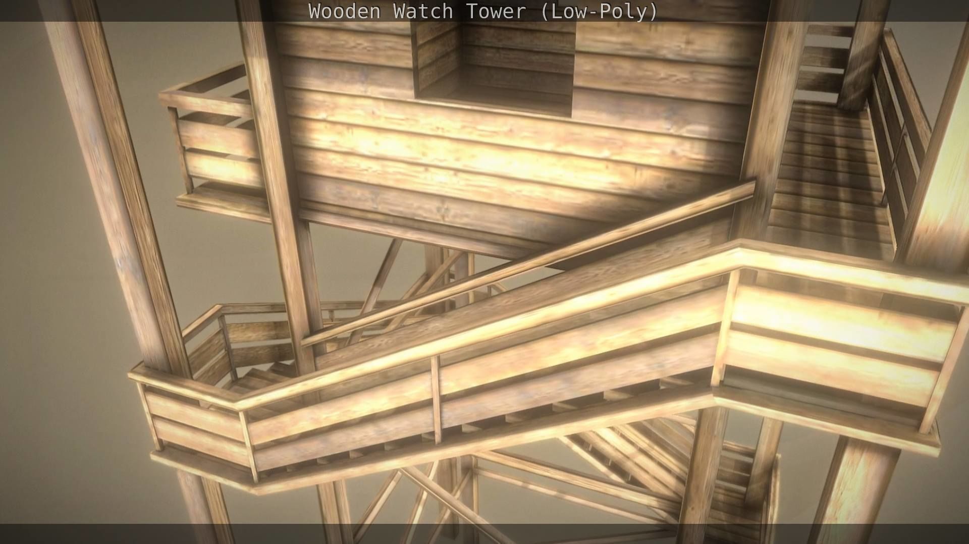 Watch Tower made of Wood Low-poly 3D model_131