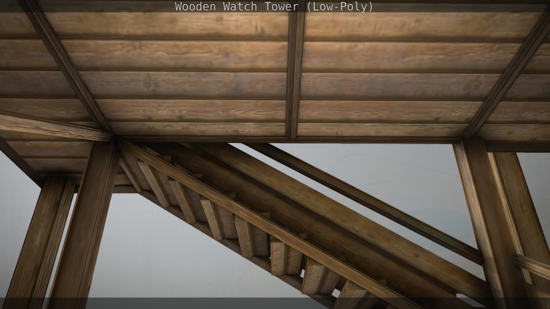 Watch Tower made of Wood Low-poly 3D model_107
