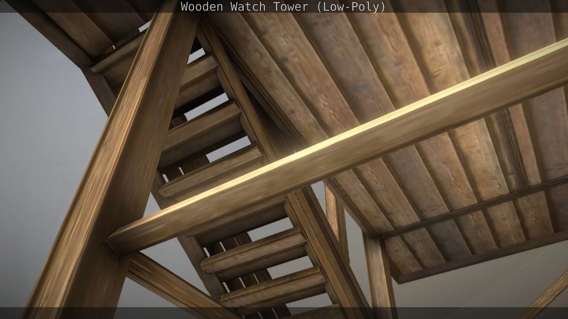 Watch Tower made of Wood Low-poly 3D model_103