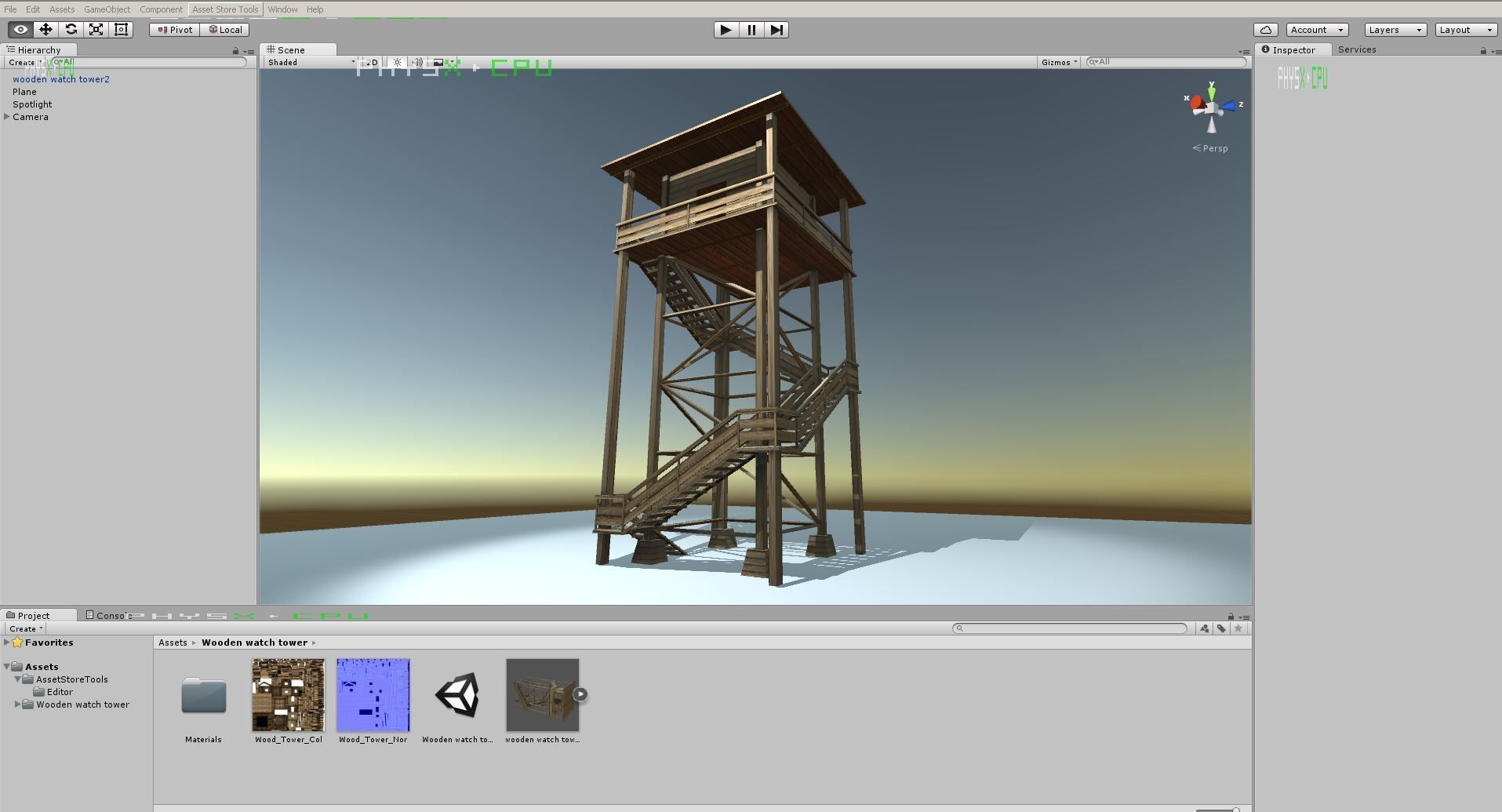 Watch Tower made of Wood Low-poly 3D model_4