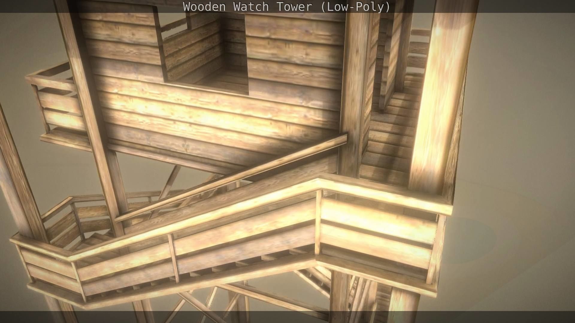 Watch Tower made of Wood Low-poly 3D model_132