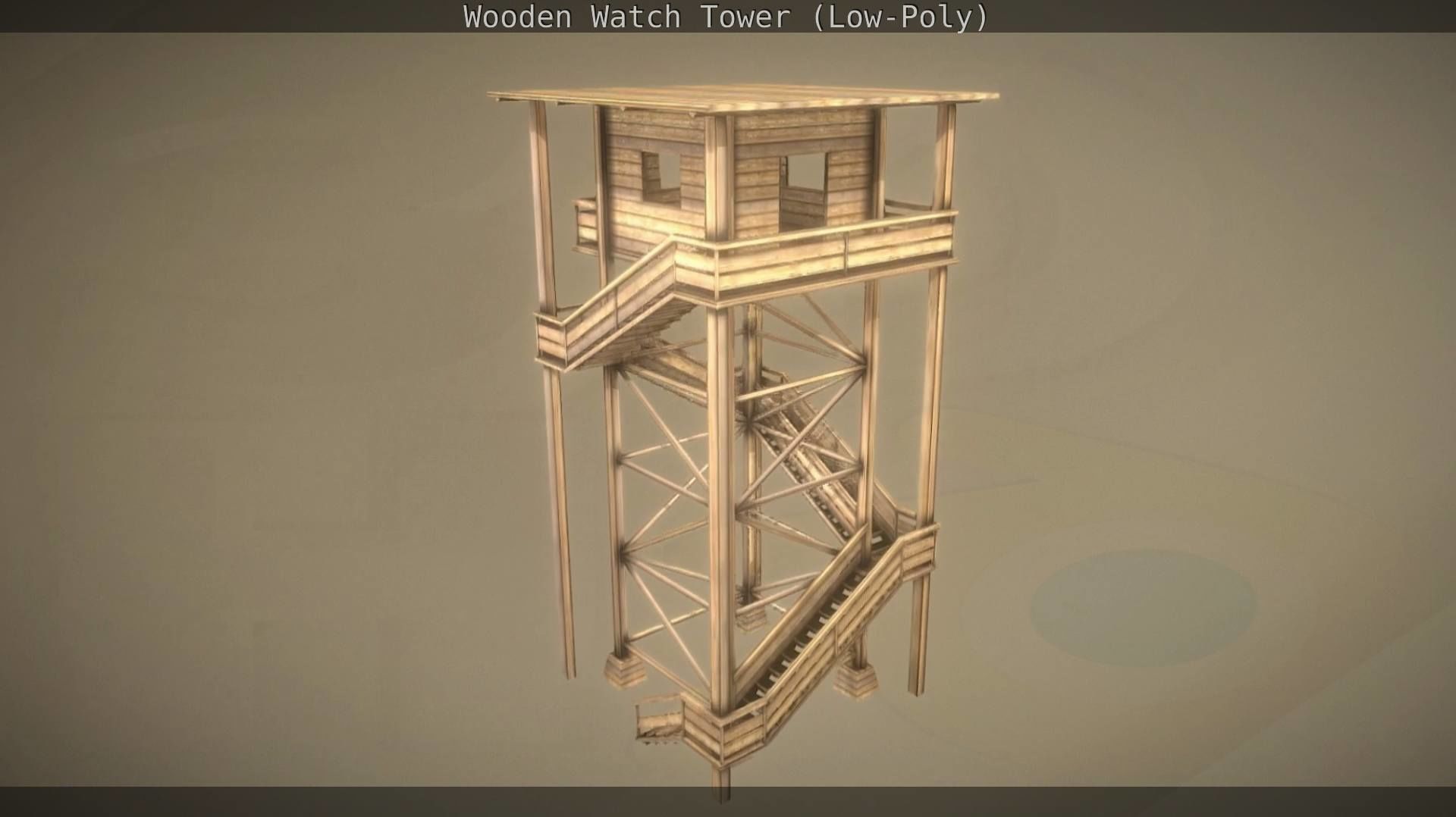 Watch Tower made of Wood Low-poly 3D model_177