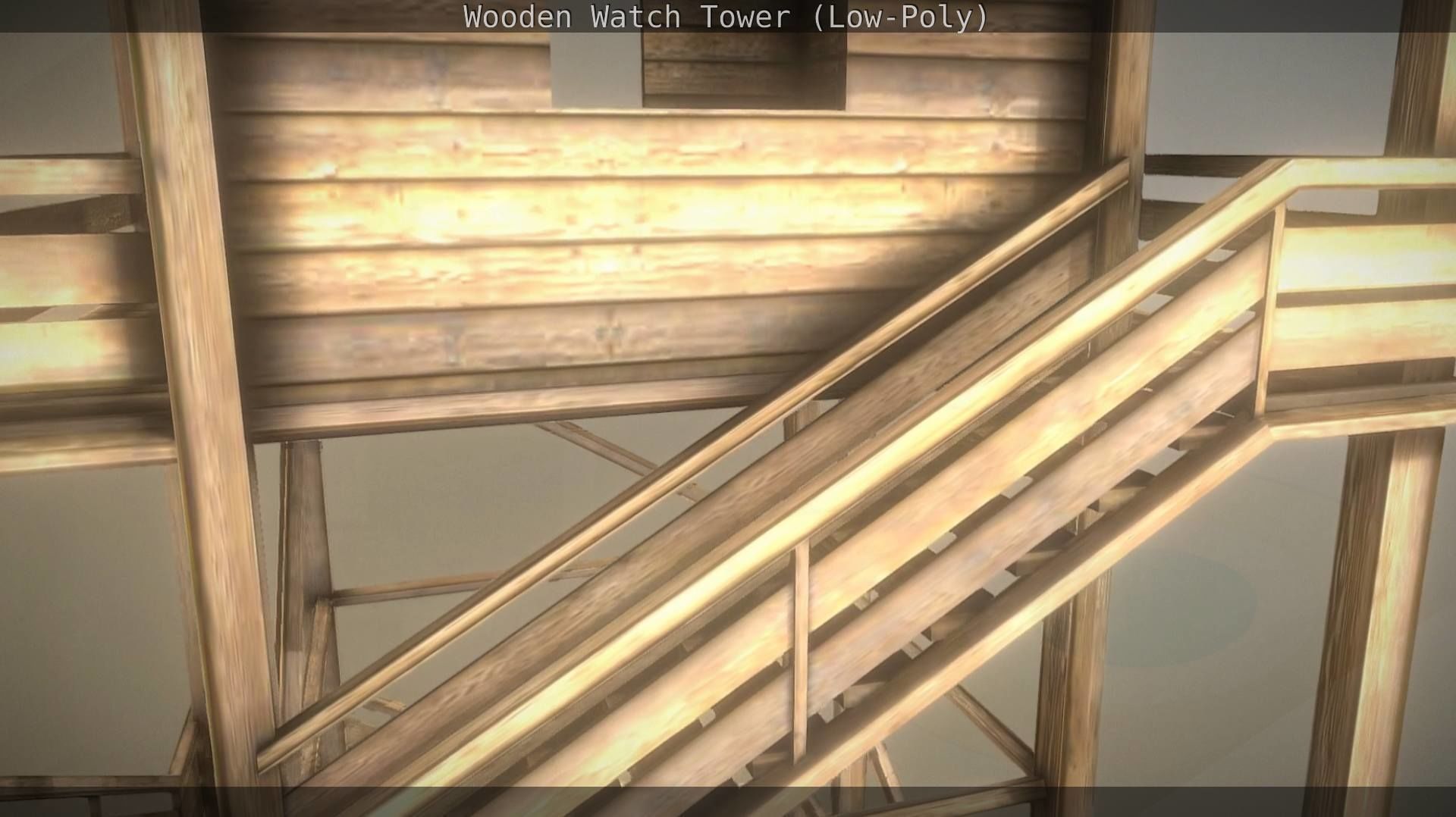 Watch Tower made of Wood Low-poly 3D model_95