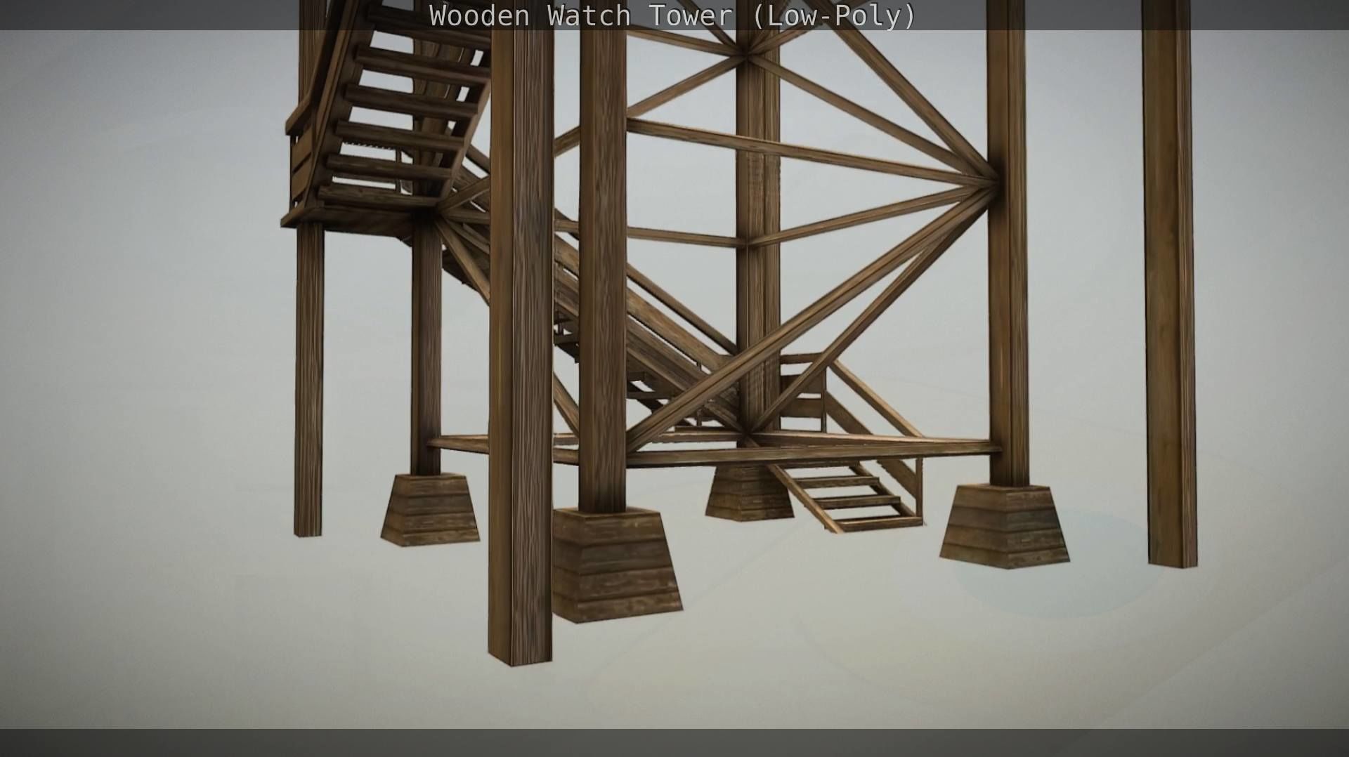 Watch Tower made of Wood Low-poly 3D model_151