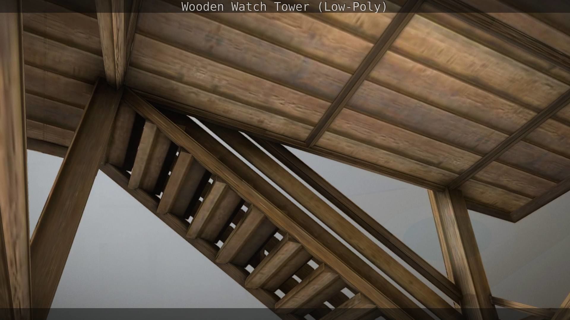Watch Tower made of Wood Low-poly 3D model_105