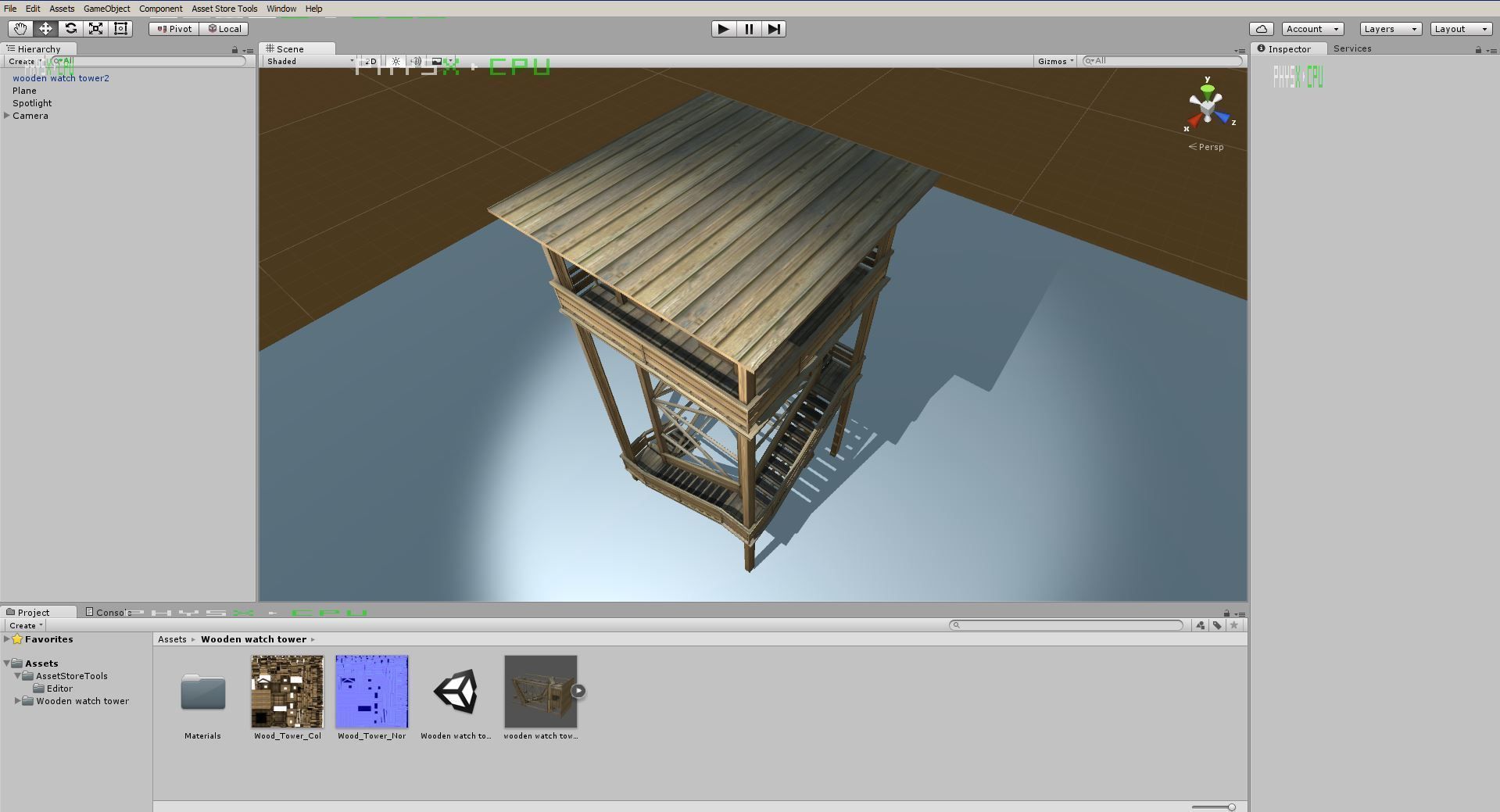Watch Tower made of Wood Low-poly 3D model_6