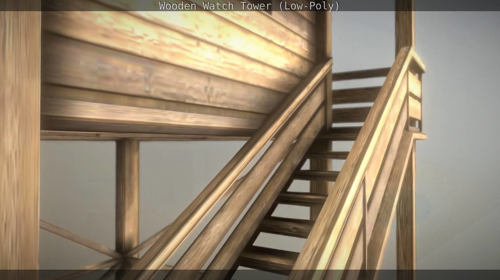 Watch Tower made of Wood Low-poly 3D model_125