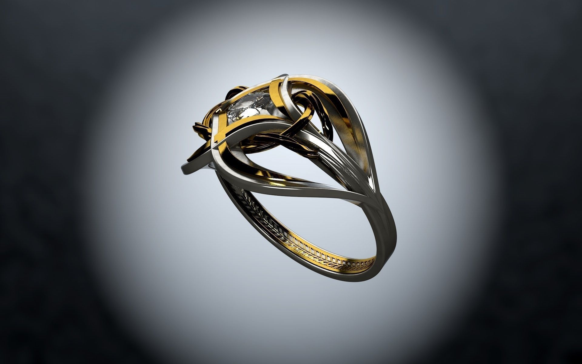 Engagement ring 3D model_5