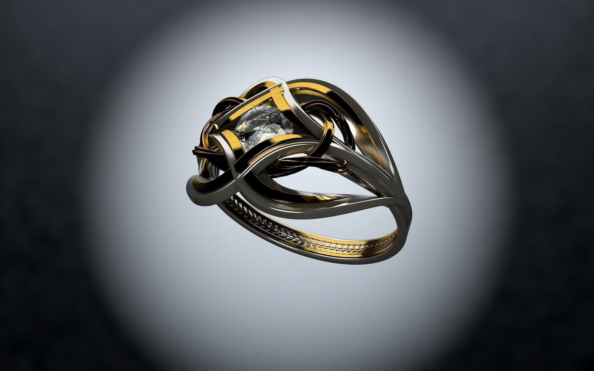 Engagement ring 3D model_4