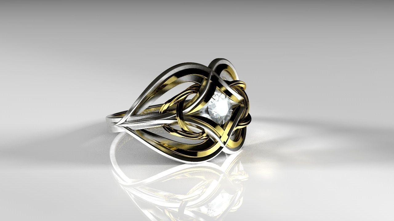 Engagement ring 3D model_8