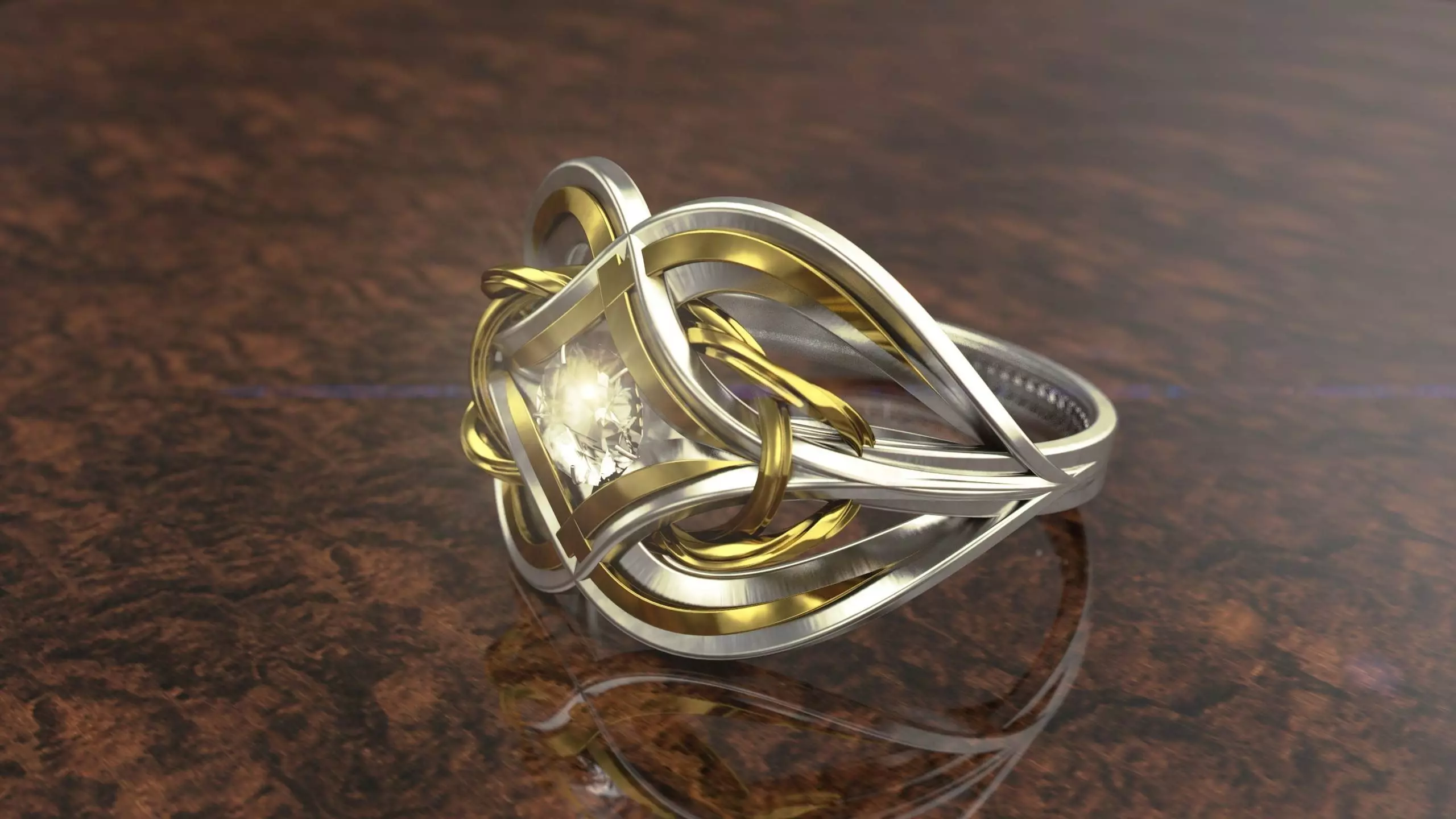 Engagement ring 3D model_0