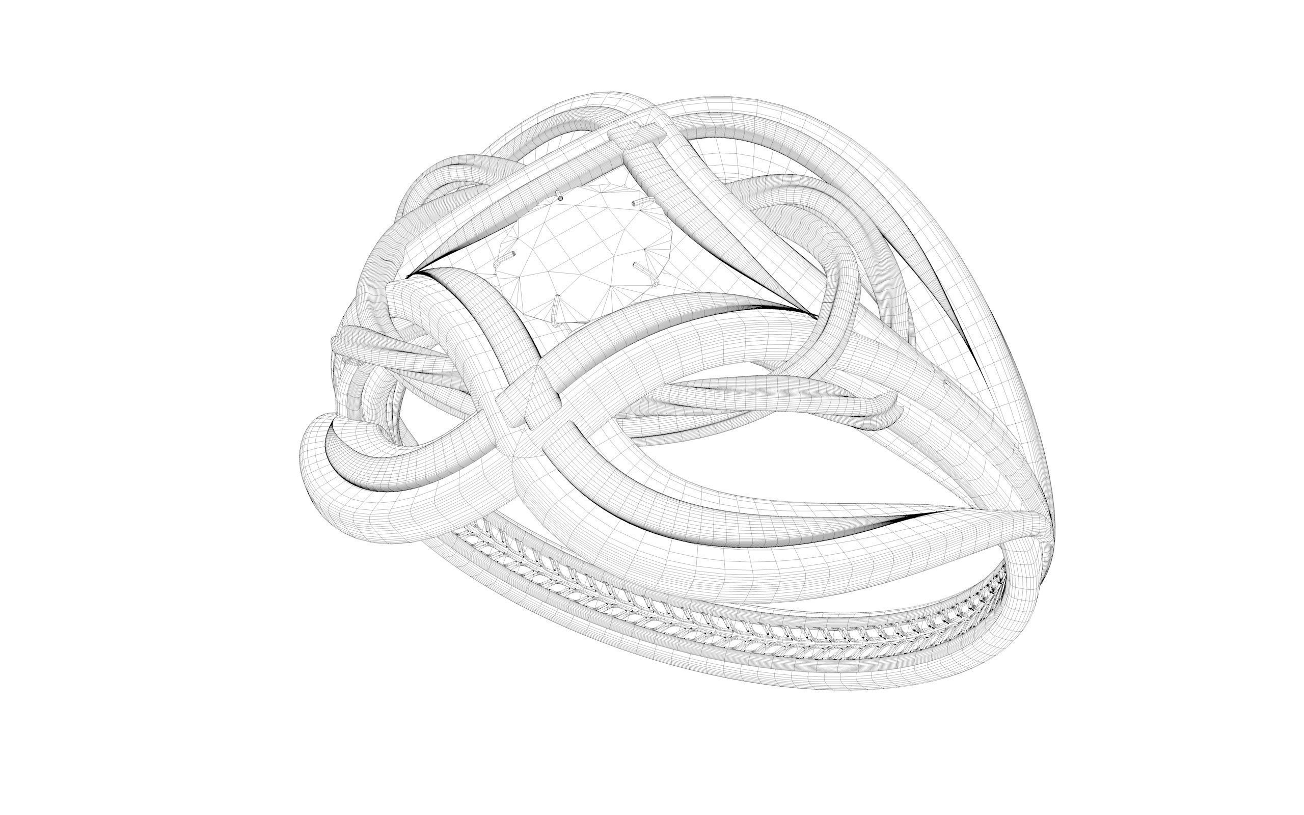 Engagement ring 3D model_2