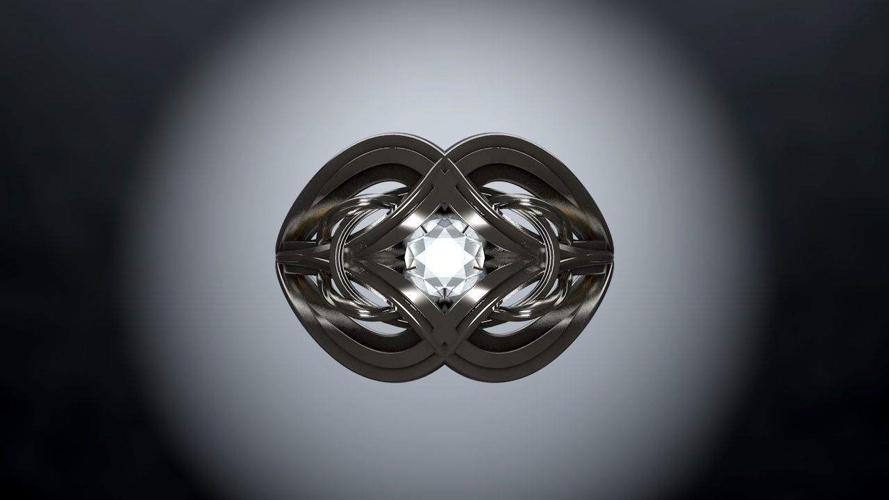 Engagement ring 3D model_7