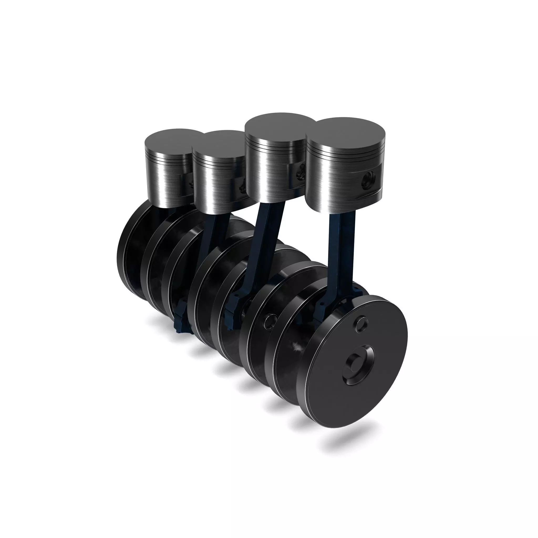 Piston System Engine Riged 3D model