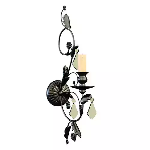 Candle wrought iron wall sconce