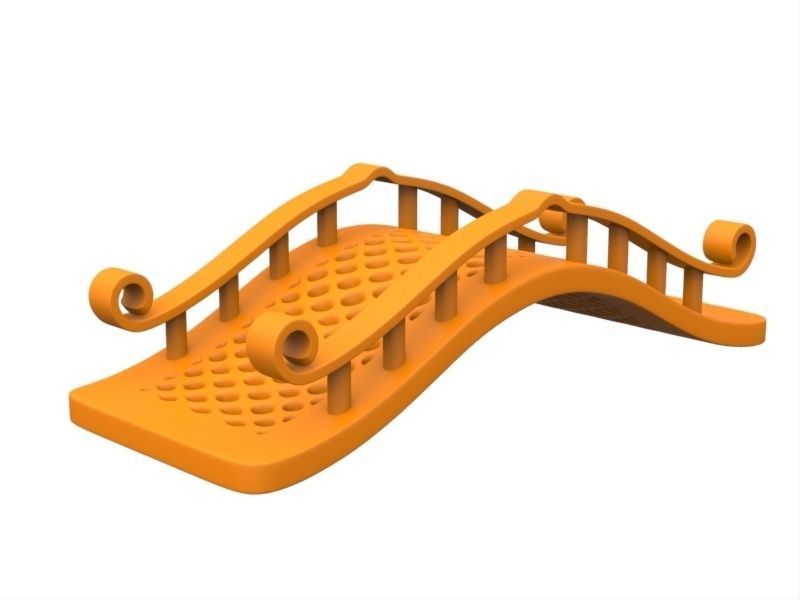 Bridge pair of orange plastic bridges 3D print model_1