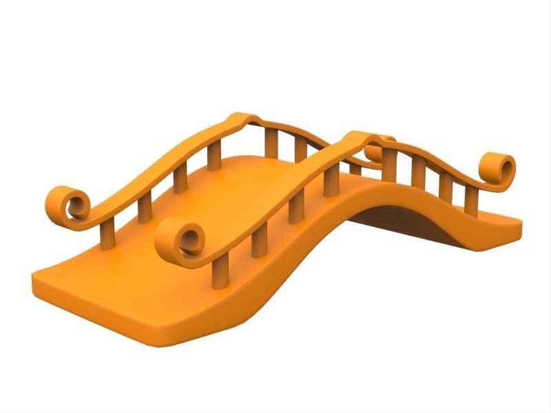 Bridge pair of orange plastic bridges 3D print model_3