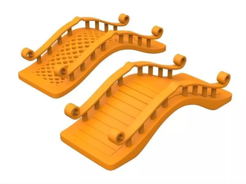 Bridge pair of orange plastic bridges 3D print model_0