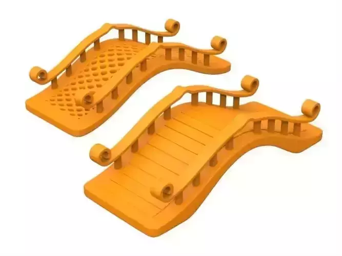 Bridge pair of orange plastic bridges 3D print model