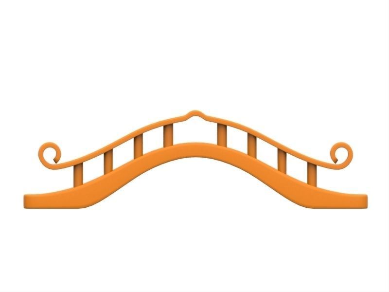 Bridge pair of orange plastic bridges 3D print model_2
