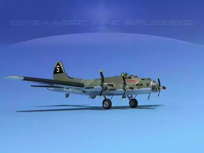 Boeing B-17F Flying Fortress MP V06 3D model