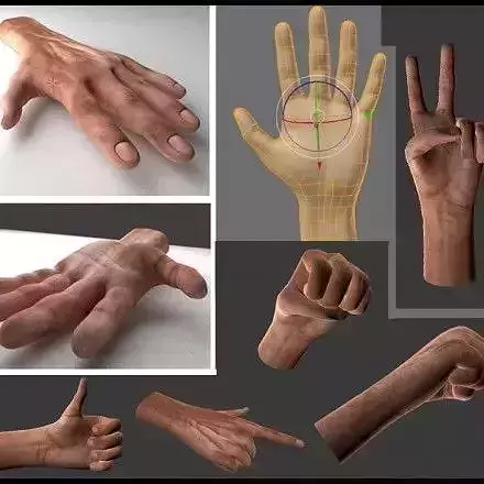 Rigged  Hands Low-poly 3D model