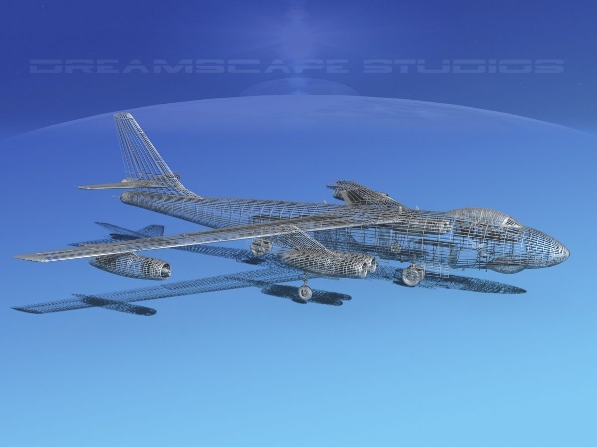 Boeing B-47A Stratojet Bare Metal 3D model_12
