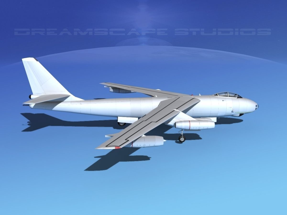 Boeing B-47A Stratojet Bare Metal 3D model_4