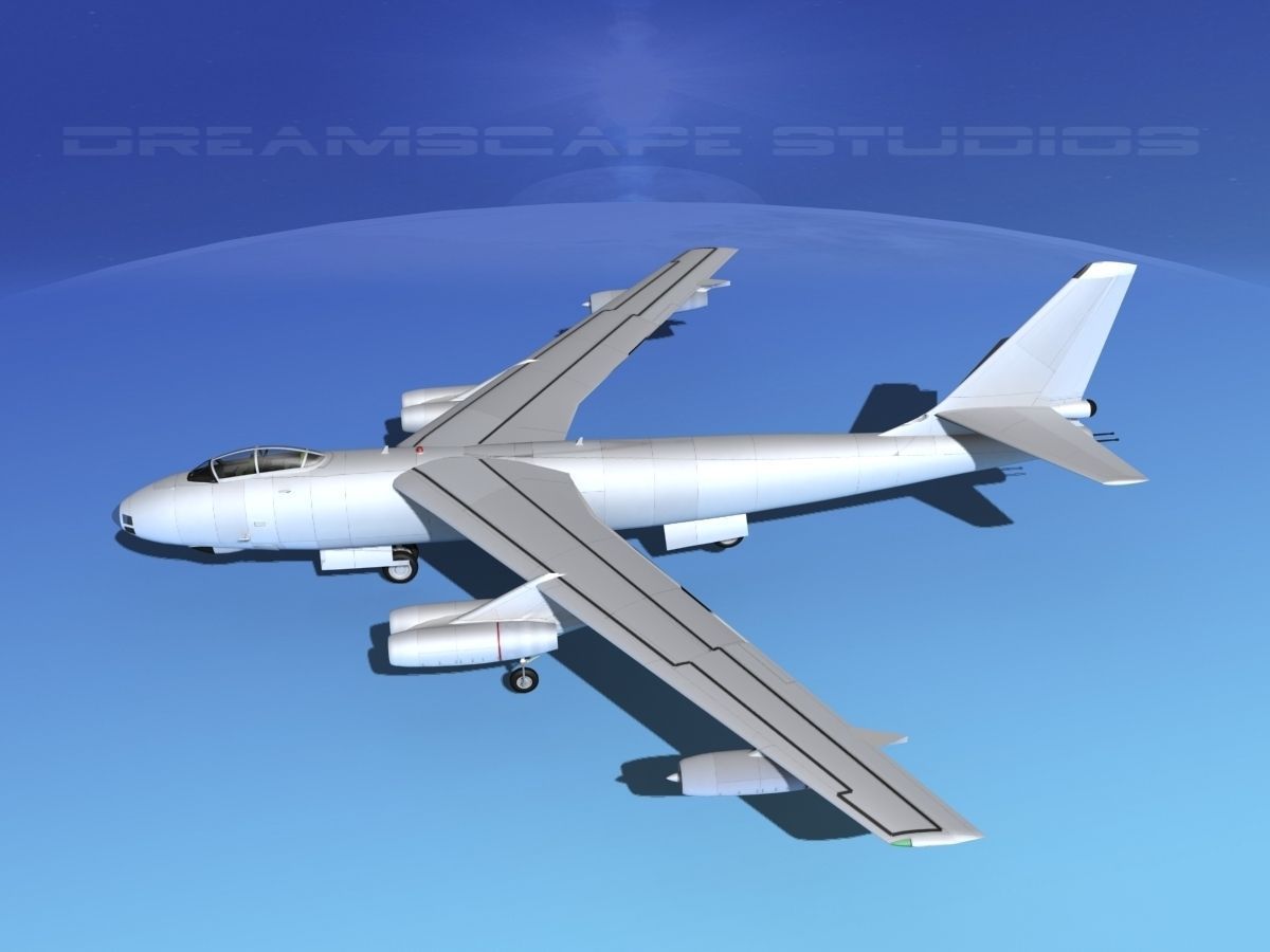 Boeing B-47A Stratojet Bare Metal 3D model_9