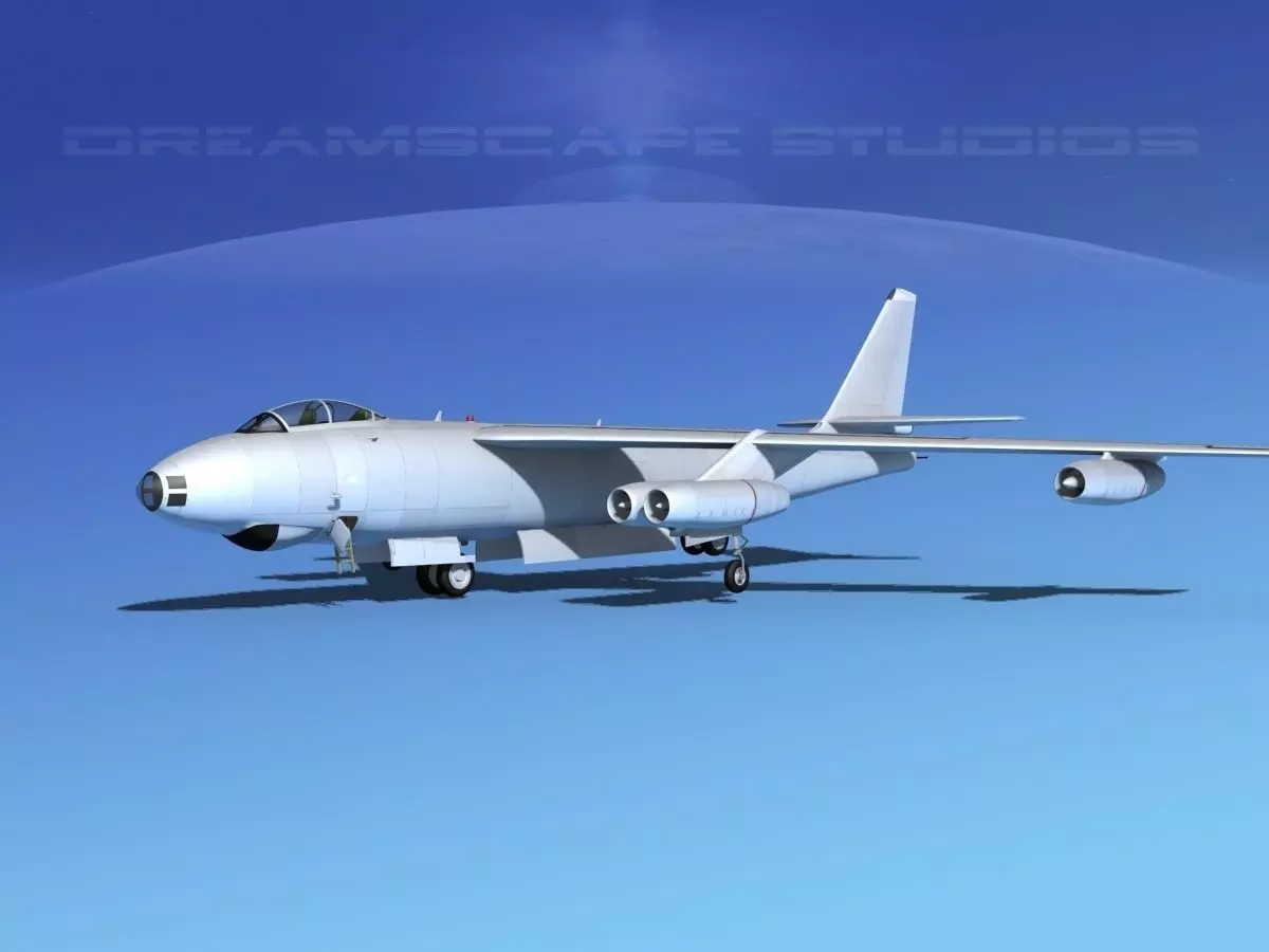 Boeing B-47A Stratojet Bare Metal 3D model_0