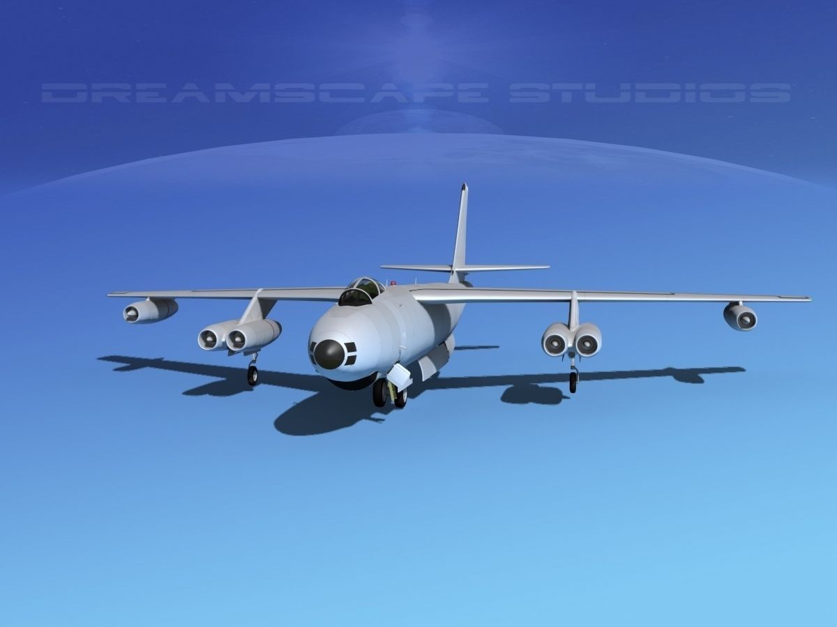 Boeing B-47A Stratojet Bare Metal 3D model_1