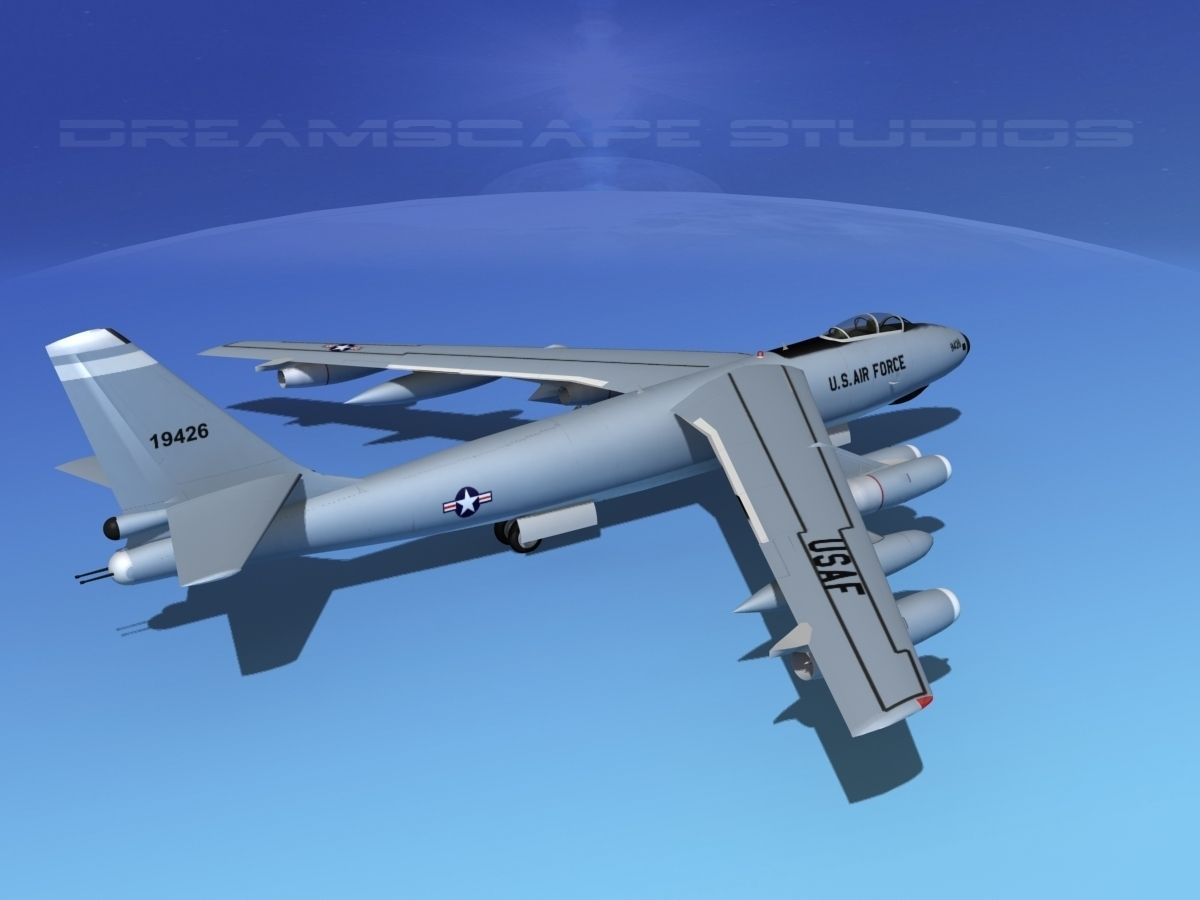 Boeing RB-47E Stratojet Bare Metal 3D model_4