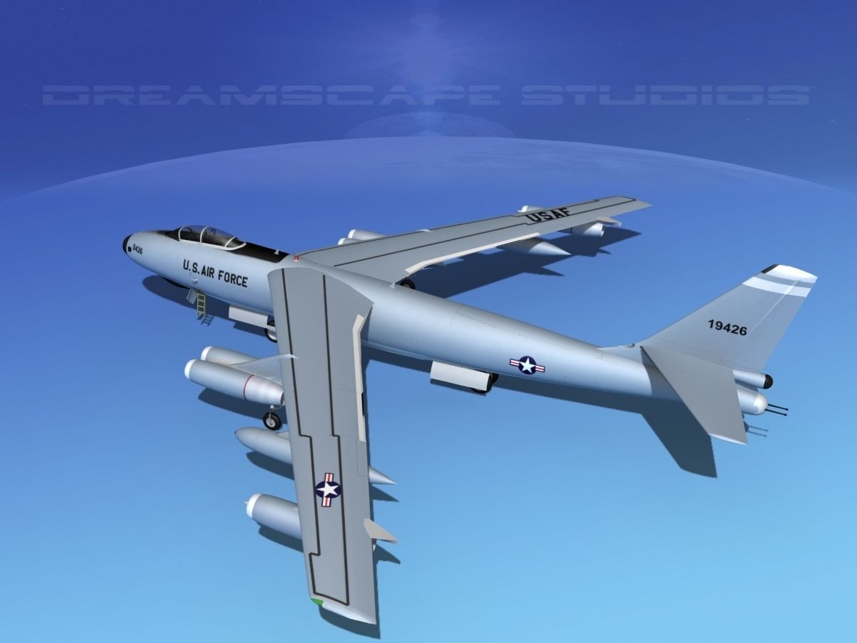 Boeing RB-47E Stratojet Bare Metal 3D model_10
