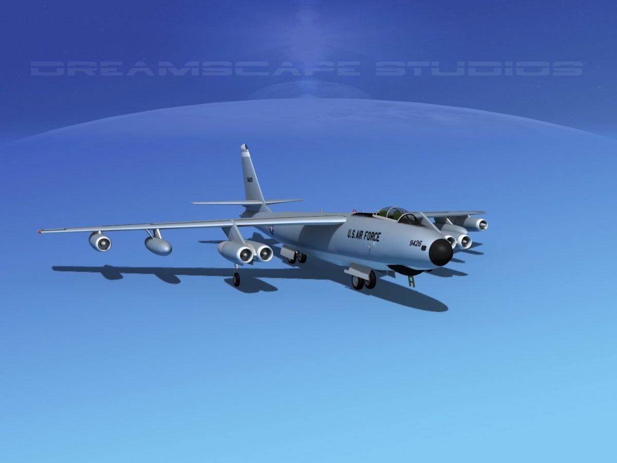 Boeing RB-47E Stratojet Bare Metal 3D model_2
