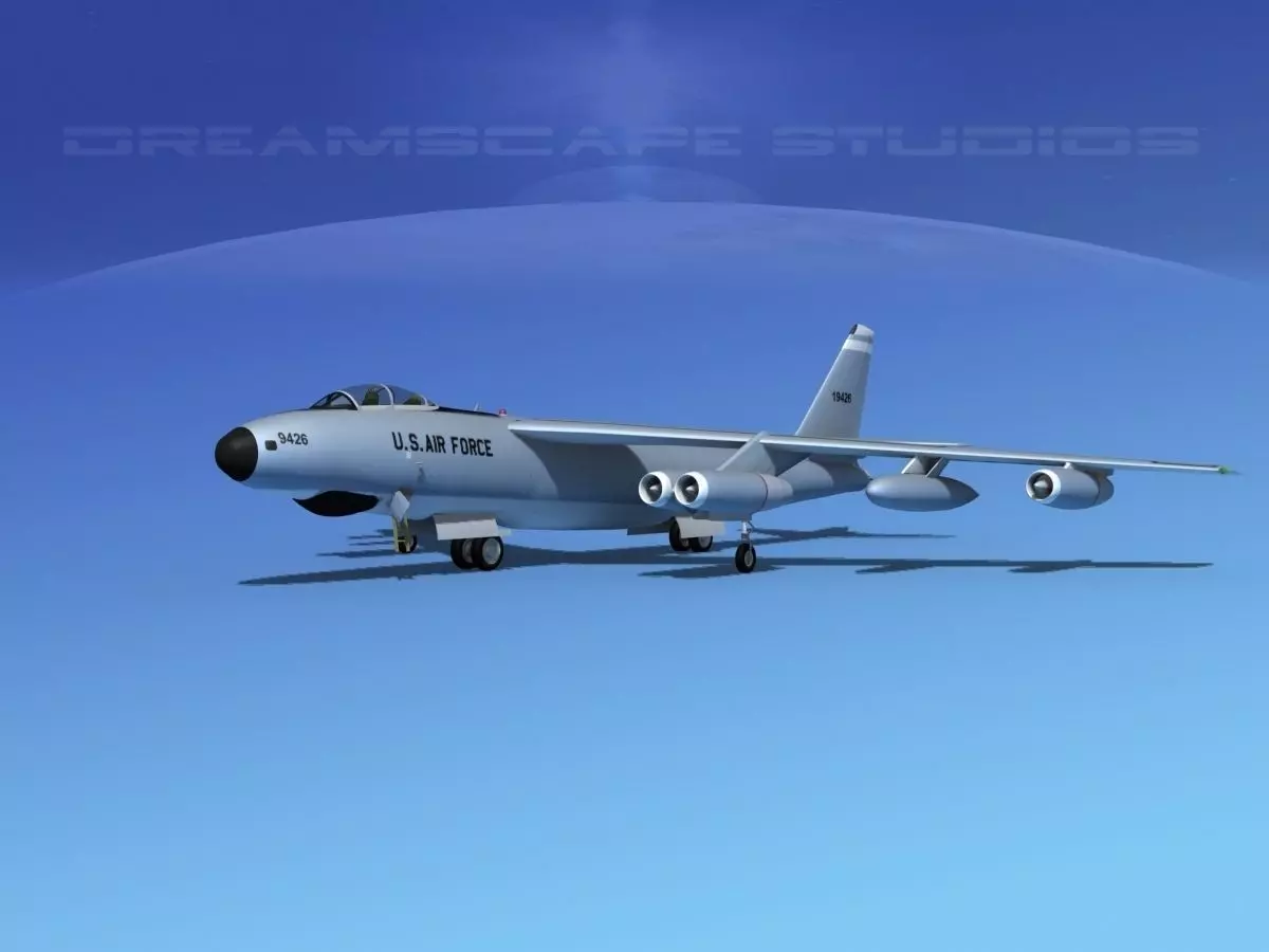 Boeing RB-47E Stratojet Bare Metal 3D model_0