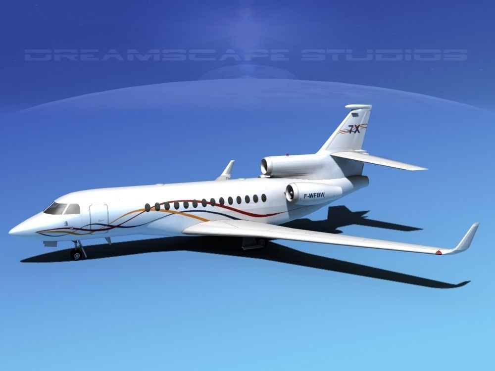 Dassault Falcon 7X Dassault 3D model_7