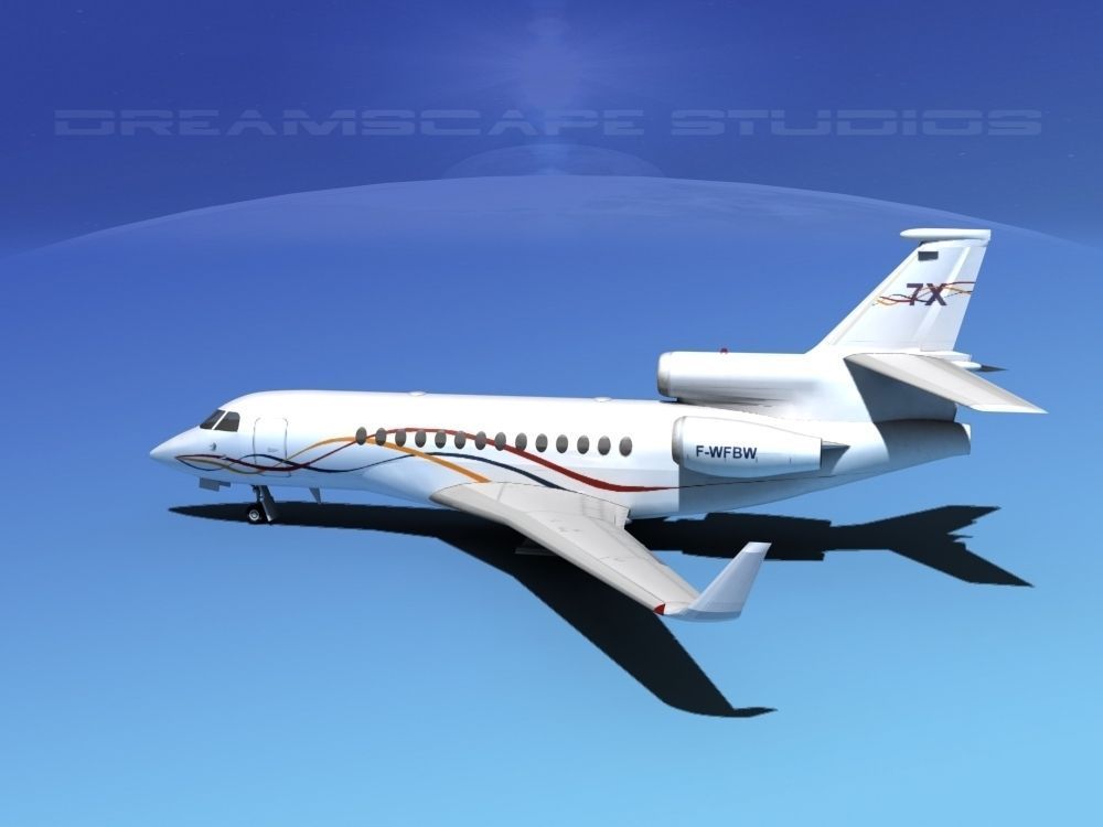Dassault Falcon 7X Dassault 3D model_6