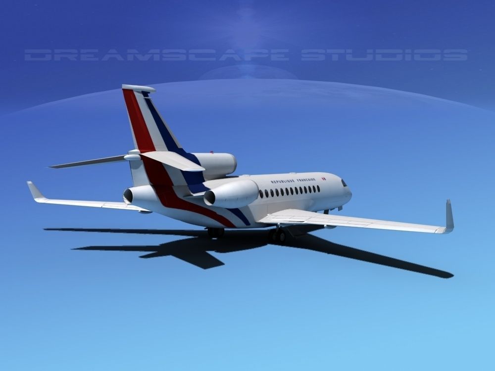 Dassault Falcon 7X France 3D model_3