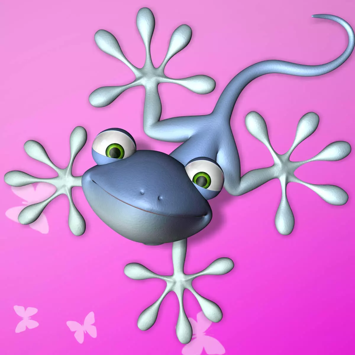 Cartoon Gecko RIGGED Low-poly 3D model