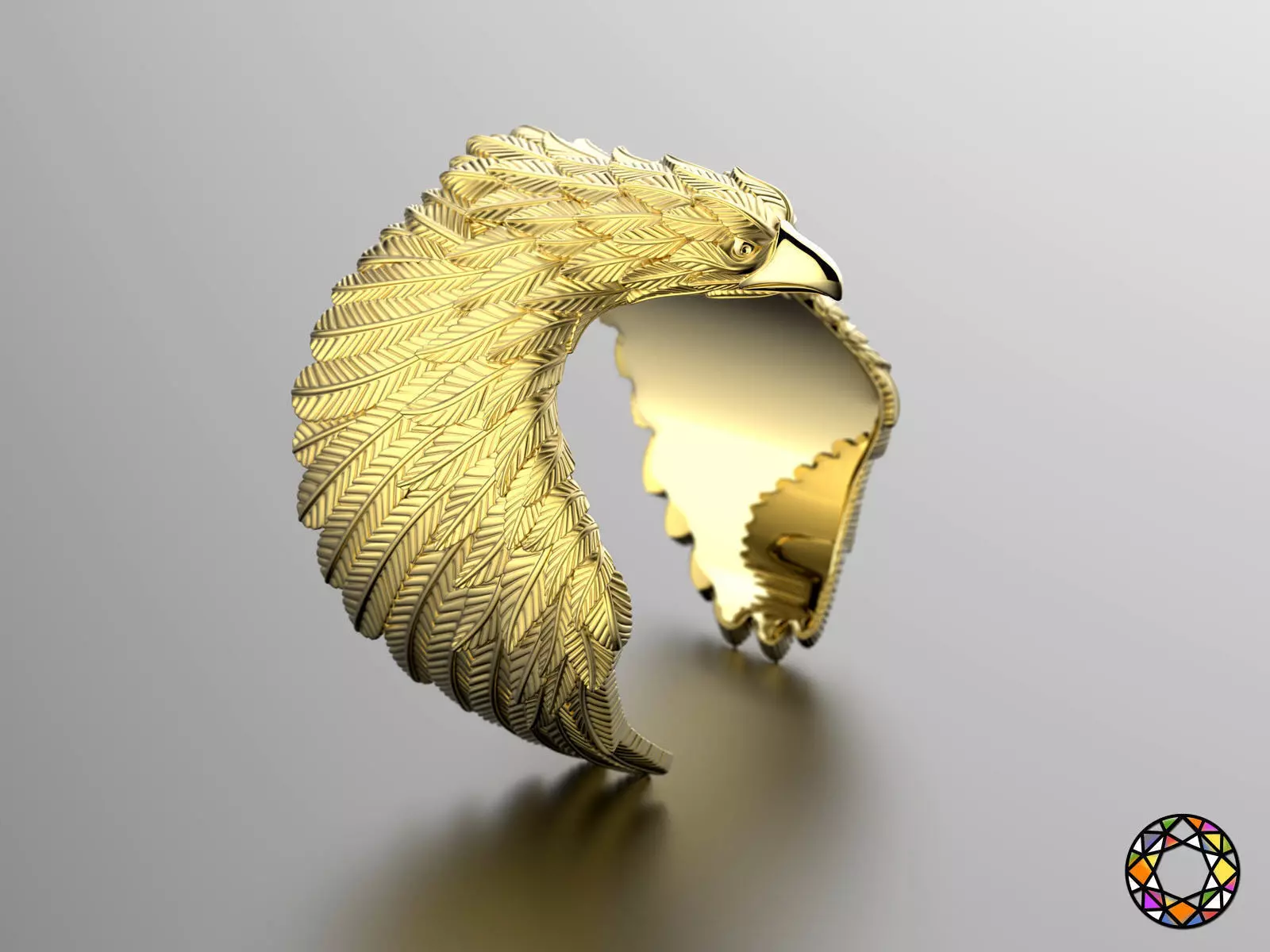 Eagle fashion ring 0156 2 3D print model