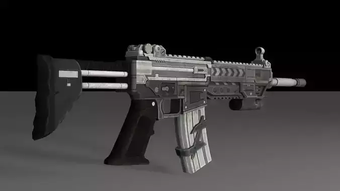 High Quality Assault Rifle Low-poly 3D model
