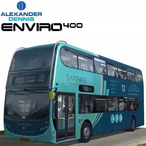 Alexander Dennis Enviro 400 Sapphire route 12 Low-poly 3D model