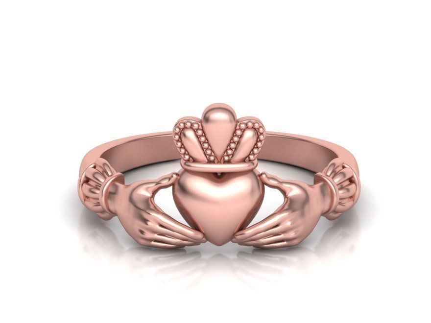 Claddagh ring  3D print model_19